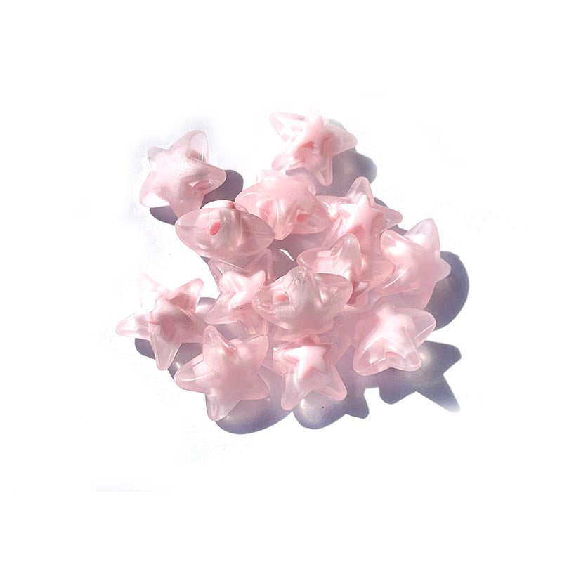 15 Stück pastelltransparente Stern-Acrylperlen 17 mm