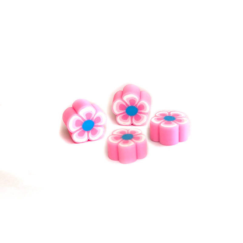 10mm Multicolored Flower Polymer Clay Beads