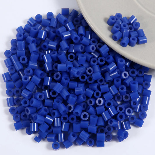 Royal blue 5mm cylinder fuse beads with large holes
