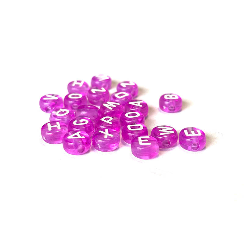 7 mm klare Acryl-Alphabetperlen, bunt, 100 Stück
