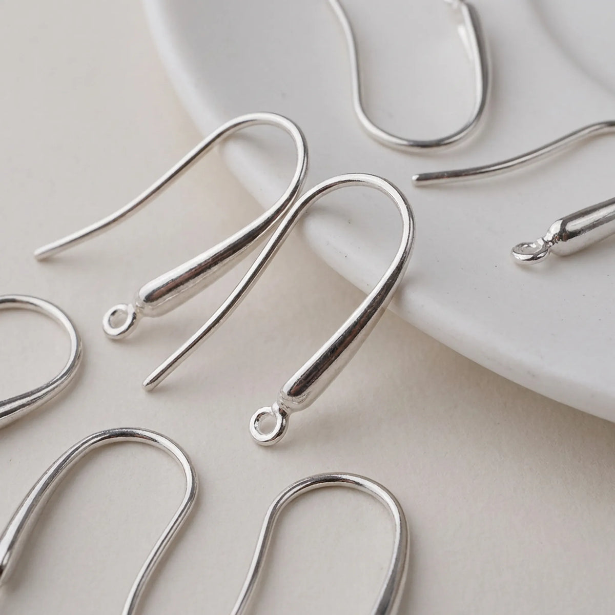 925 sterling silver ear wires with loops for handmade drop and dangle earrings