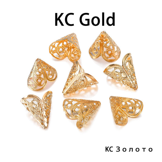 Capuchons de perles en alliage de fleurs, breloques anciennes 16x16mm, 50 pièces