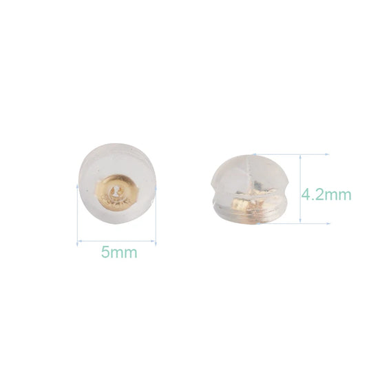 18k Gold Earnut with Silicon Wrapped, Solid AU750 18 karat Oro Earring Backs for Jewelry DIY Making Accessories