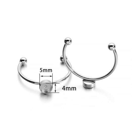 10 Stück 4–10 mm Edelstahl-Ringfassungen