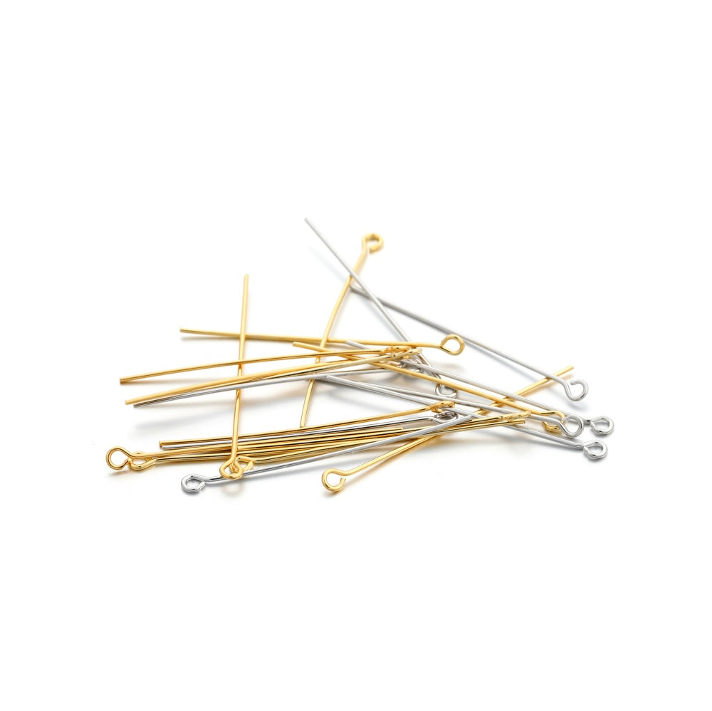 20-40mm Gold Plated Copper Pins, 100pcs