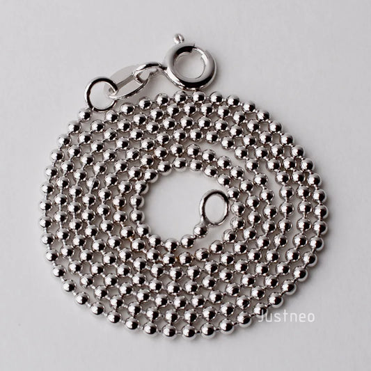 JustNeo Solid 925 Sterling Silver Ball Chain Necklace,Basic Chains for Pendants
