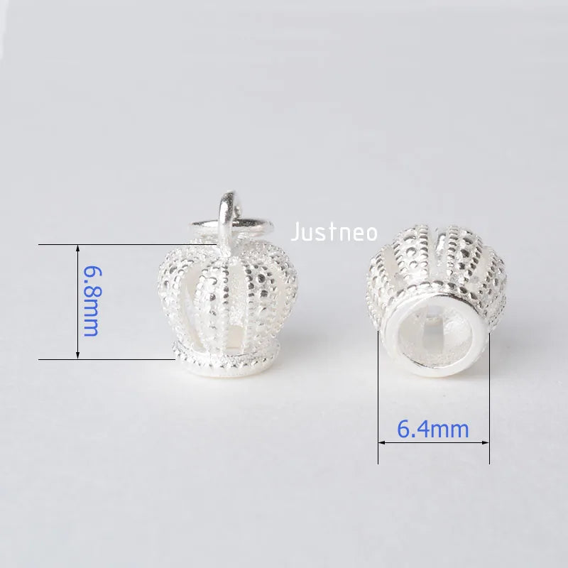 solid 925 Sterling Silver Royal Crown pendant charm,silver spacer bead charms for necklace & pendant sterling silver jewelry