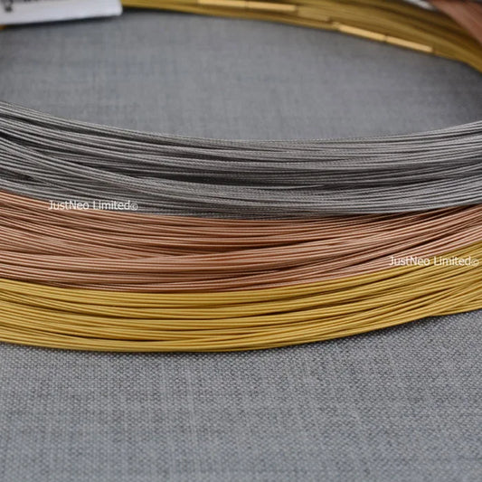 Stainless Steel Tiger Tail Wire Rope Chain Bracelet Necklace with Steel Clasp, 7-stranded Pendant Rope