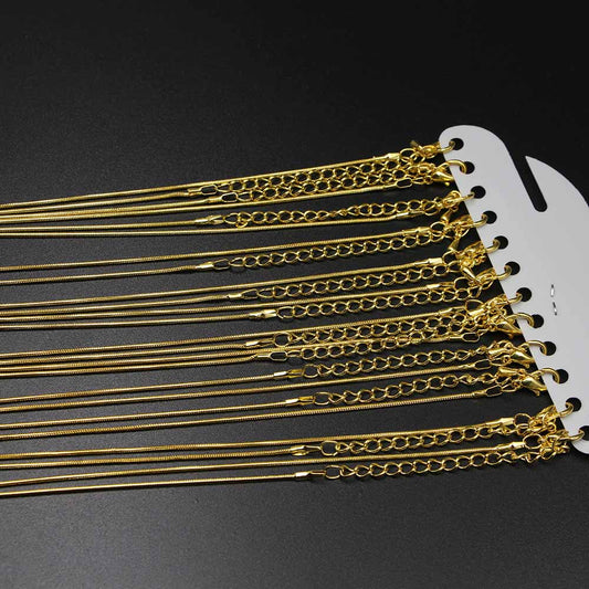 Chaînes de collier serpent à fermoir mousqueton White K, paquet de 12 pièces