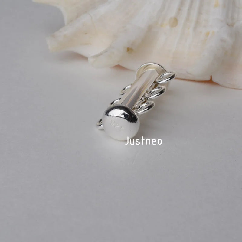 Solid 925 Sterling Silver Clasp 3 Strand Tube Clasp, 3-strand slide Buckle clasp for necklace and bracelet jewelry