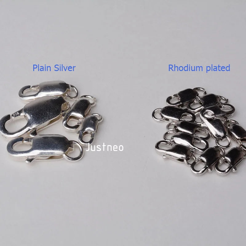 Solid 925 Sterling Silver Lobster Claw Clasp with 1 Open Jump Ring
