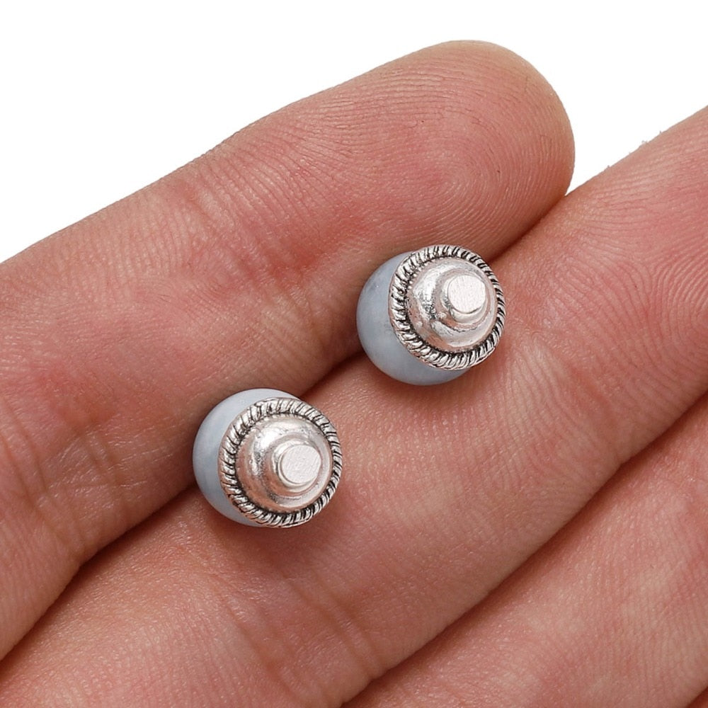 Capuchons de perles de fleurs rondes antiques tibétaines, 50 pièces