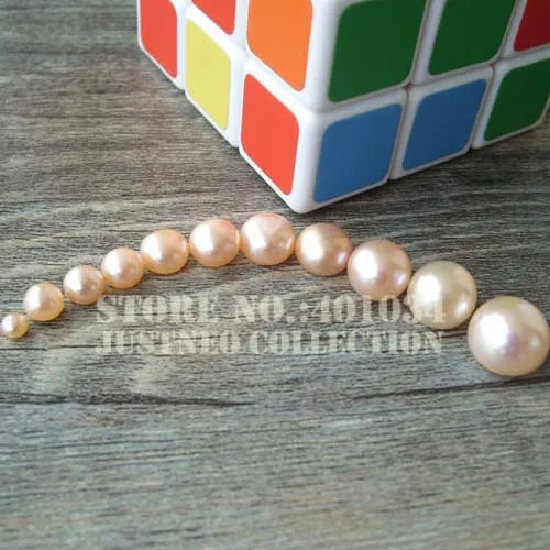 Genuine Cultured Freshwater Pearls Half Drilled Natural Pink Loose Button Beads 5/6/7/8/9 mm
