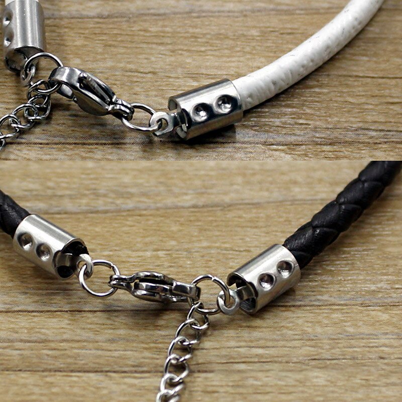 Stainless Steel Cords Crimp End Beads Caps, 50pcs