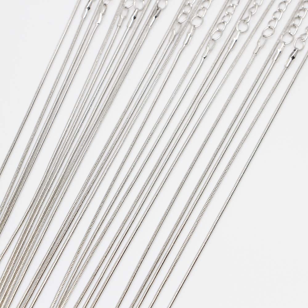 Chaînes de collier serpent à fermoir mousqueton de 45 cm, paquet de 12 pièces