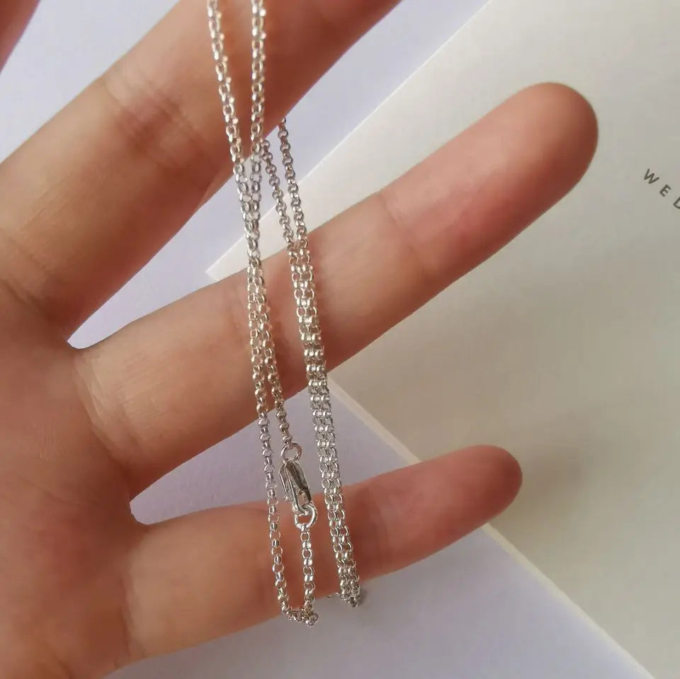 S925 Sterling Silver Rolo Chain necklace