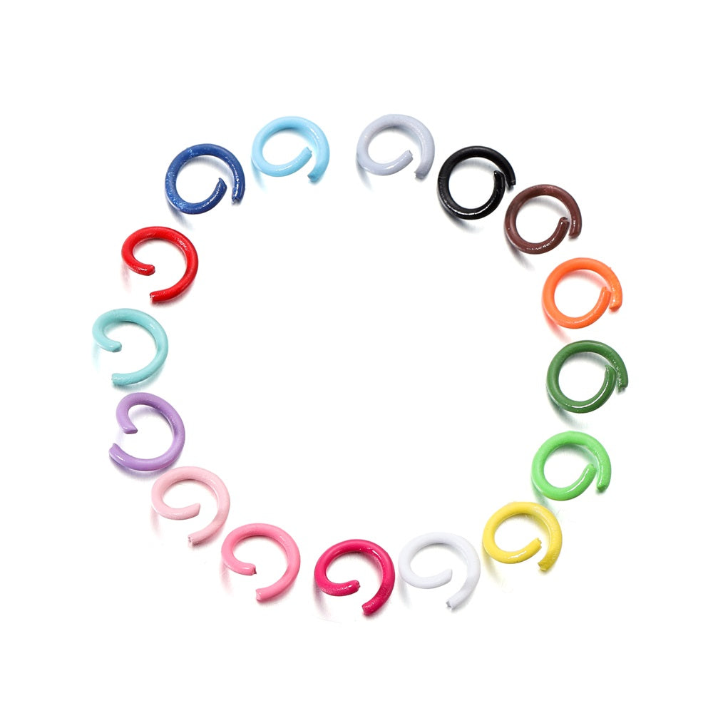 1.2x8mm Colorful Metal Jump Rings, 100pcs