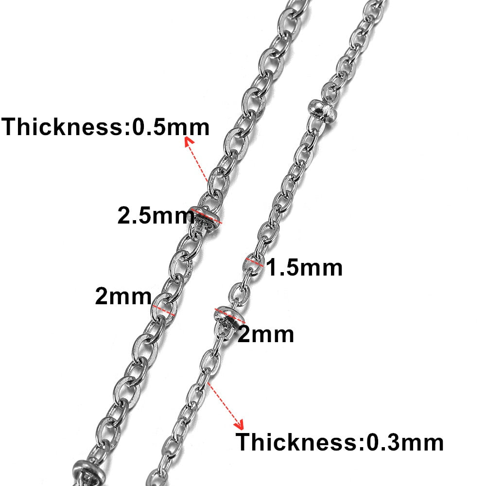 Gedrehte Ketten, Perlenkabelglied, 5 Meter