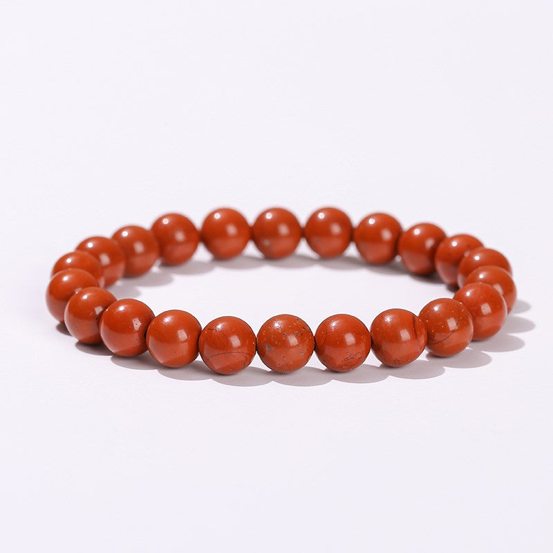Bracelet extensible en pierres précieuses de jaspe rouge, 4-12 mm