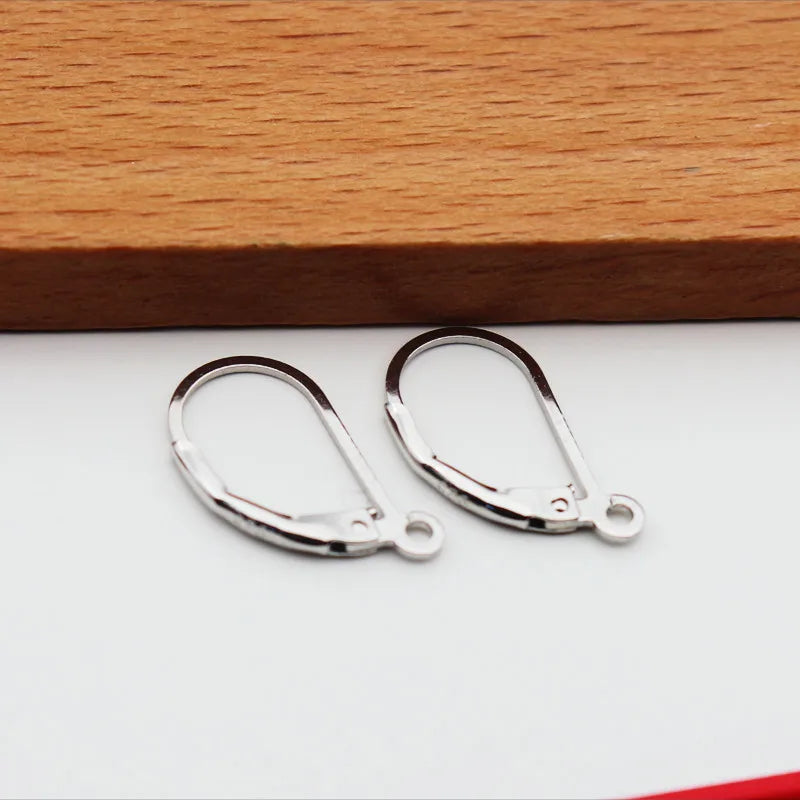 Solid 925 Sterling Silver French Hooks Earring Wire Leverback Hinged with Open Jump Ring DIY Jewelry Finding Snap Makings