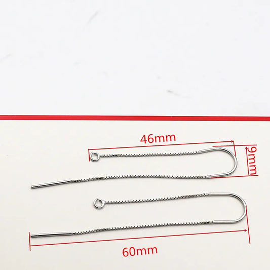 1Pair Solid 925 Sterling Silver Earring Wire Open Loop DIY Jewelry Making for Women Accessories Finding Hypoallergenic 1 Pair