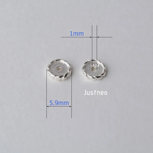 solid 925 sterling silver charm beads, spacer loose bead with 1mm hole jewelry diy components accessories