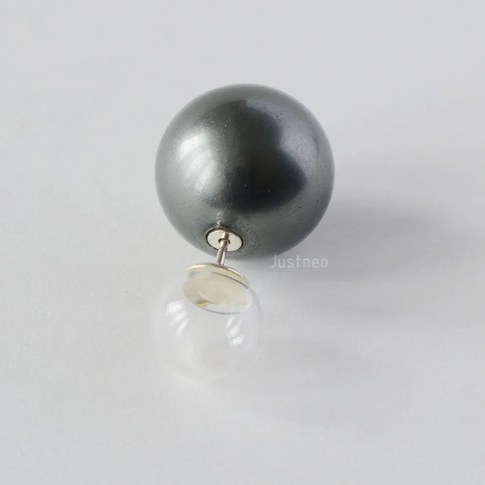Solid 925 Sterling Silver earring backs, rubber earring backs for studs, silver Double Sided Ball Earrings DIY Accessories