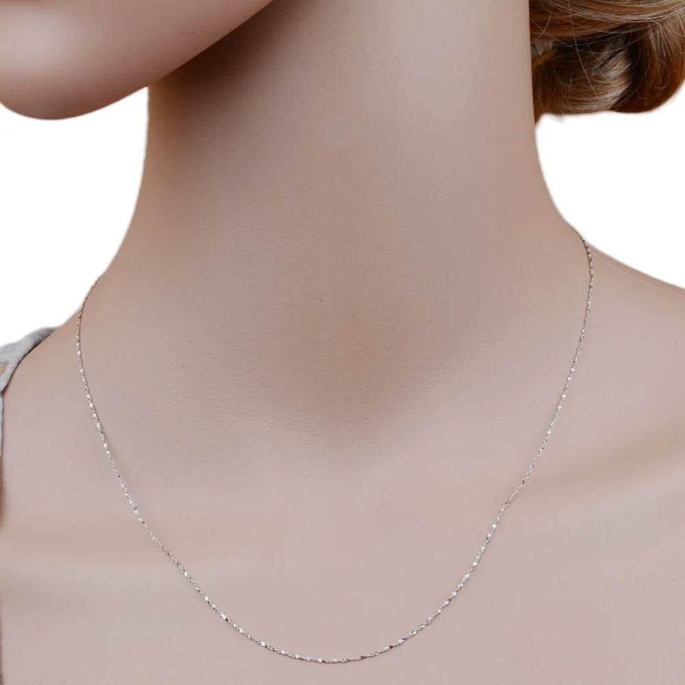 925 Sterling Silver Shimmering Starry Night Necklace, Fine Dainty Sparkle Chain for Women