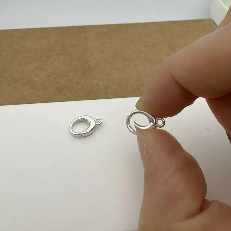 1PCS Solid 925 Sterling Silver Lobster Buckle Spring Buckle Pearl Chain Connector DIY Accessories Making Components Finding