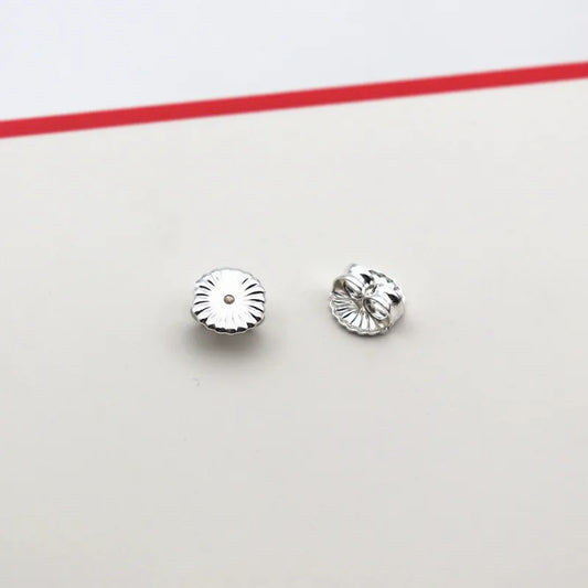 1Pair Solid 925 Sterling Silver Earnut 6mm Butterfly Earring Back Studs Stopper Ear Friction for Jewelry DIY Making 1 Pair