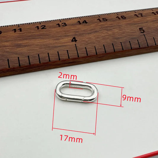 1PCS Solid 925 Sterling Silver Spring Clasps Square for Necklace Bracelet DIY Accessores Connector Making