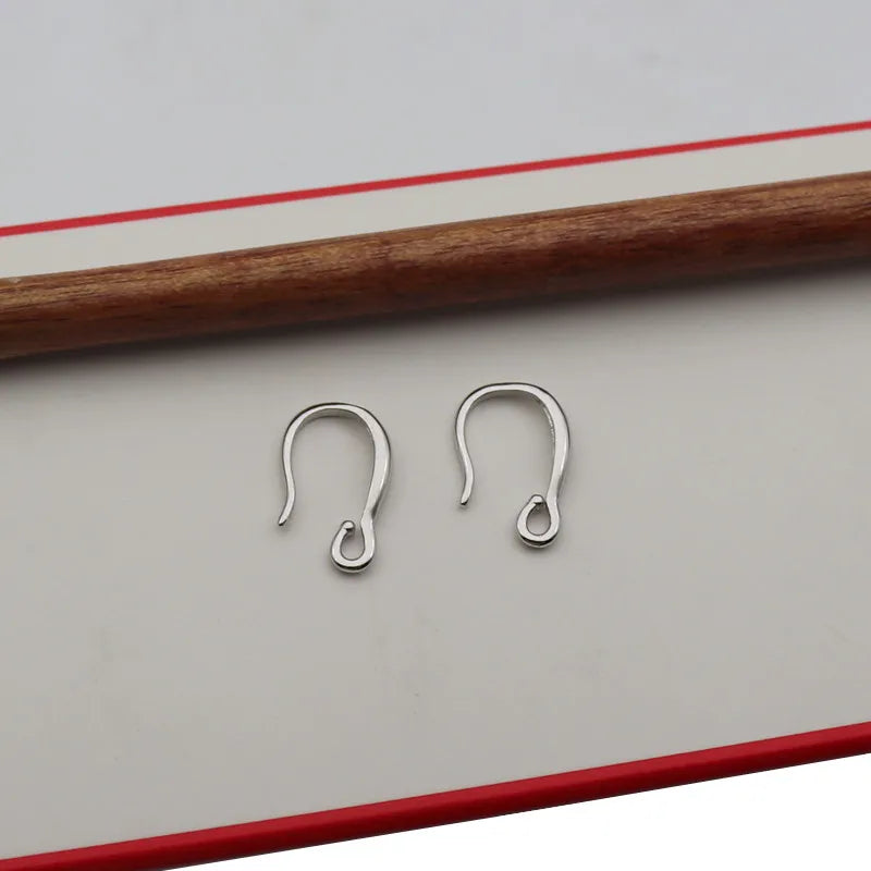 1 Pair Solid 925 Sterling Silver Earring Hook Short DIY Accessories Making Components Finding