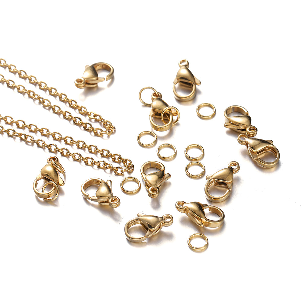 Stainless Steel Chain With Lobster Jump Ring Clasps, 3m roll