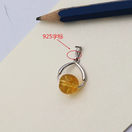 22mm Solid Sterling Silver Bail Pendant Connector Pinch Bail for Round Beads Jewelry Necklace Pendant Making Components DIY