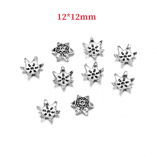 20pcs 12mm Tibetan Antique Silver Hexagram Bead Caps for DIY Earring Making