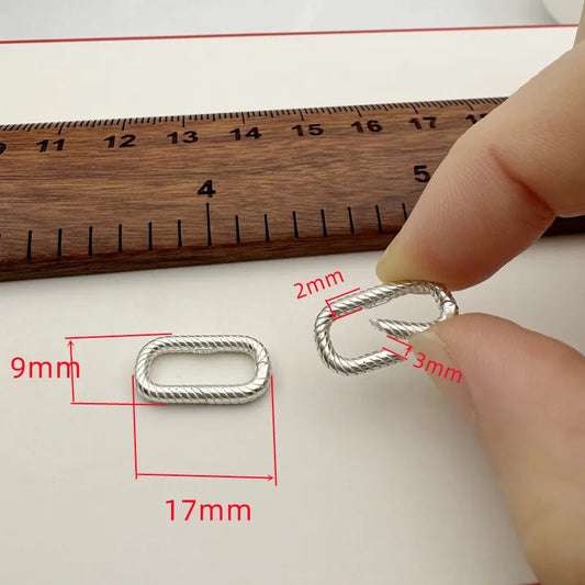 1Piece Solid 925 Sterling Silver Spring Clasp Square for Necklace Bracelet DIY Accessores Connector Jewelry Finding