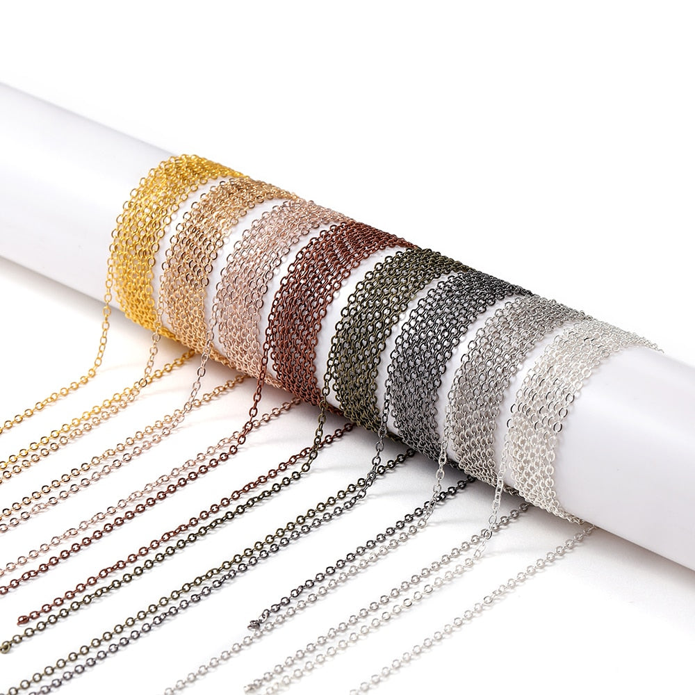 Alloy Link Chain With Jump Rings Lobster Clasps, 3Meter