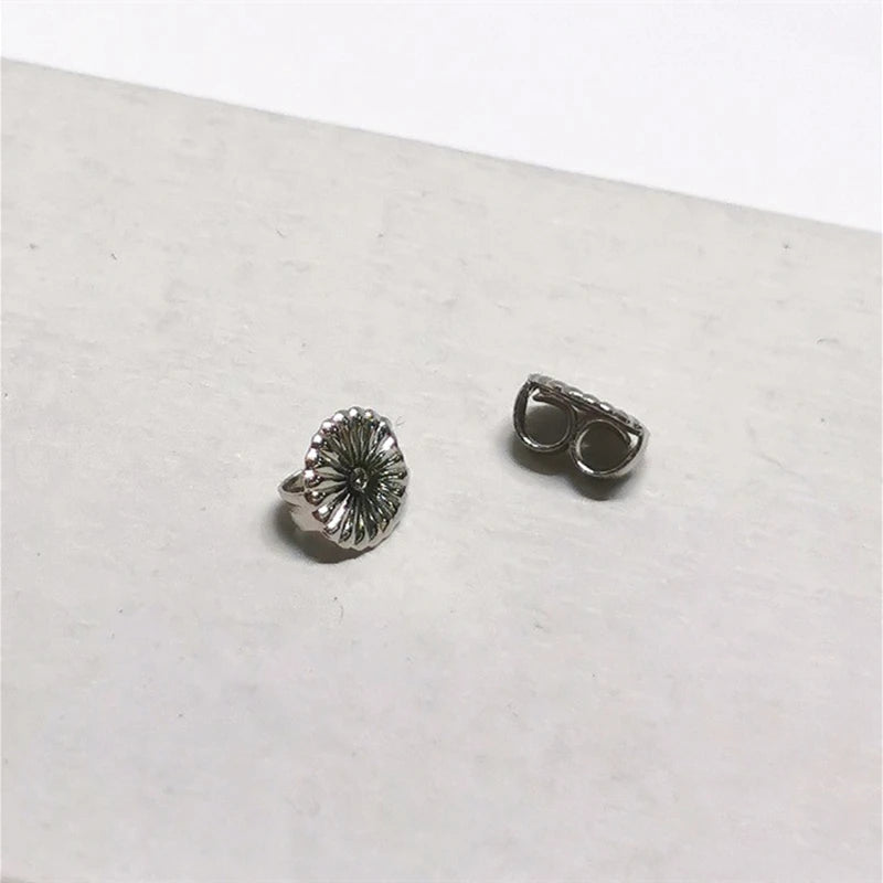 1Pair Solid 925 Sterling Silver Earnut 6mm Butterfly Earring Back Studs Stopper Ear Friction for Jewelry DIY Making 1 Pair
