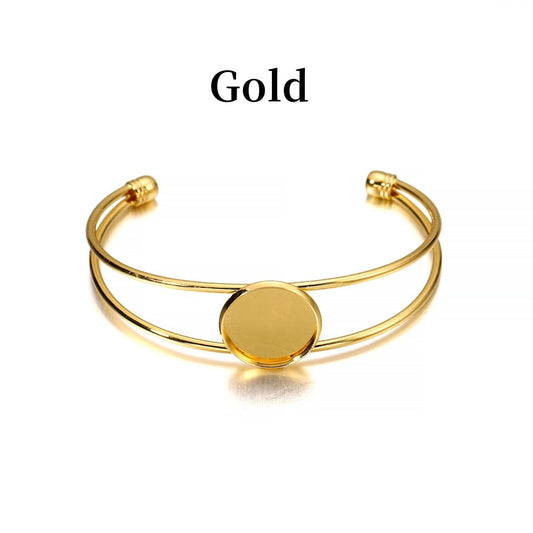18 20 25 mm Gold-Armreif mit Cabochon-Basis