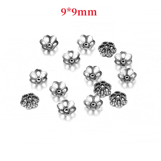 Capuchons de perles en tore de fleur creuse de 9 mm, 50 pièces