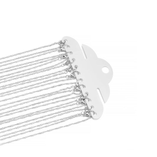 Collier Chaînes Vague d'Eau avec fermoir mousqueton - Paquet de 12 Pièces 42cm