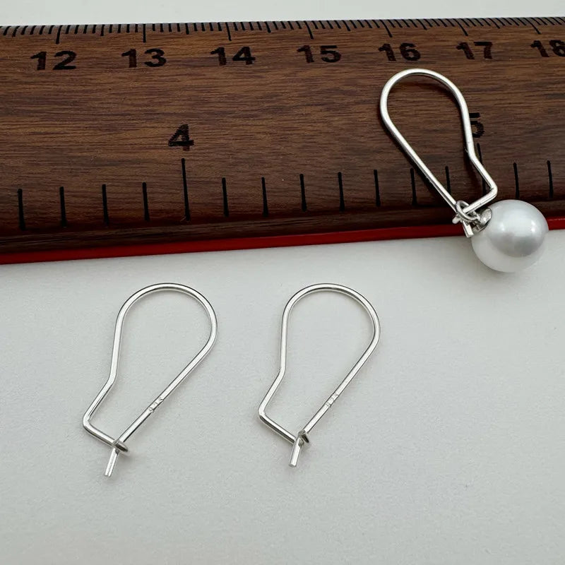 1Pair Solid 925 Sterling Silver 6x18mm Earring Hooks Women Ear Korean Style DIY Accessories Finding Components