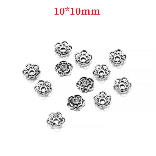 Capuchons de perles de fleurs de 10 mm pour la fabrication de bijoux, 50 pièces
