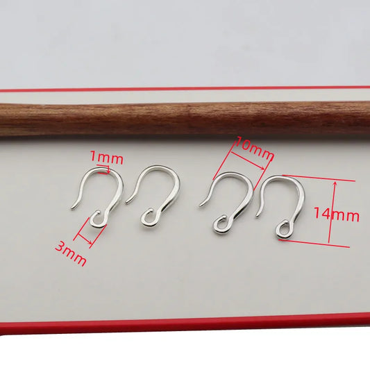 1 Pair Solid 925 Sterling Silver Earring Hook Short DIY Accessories Making Components Finding