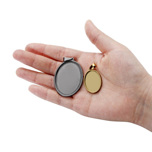 5 Stück Gold-Anhänger-Cabochon-Basisfassung