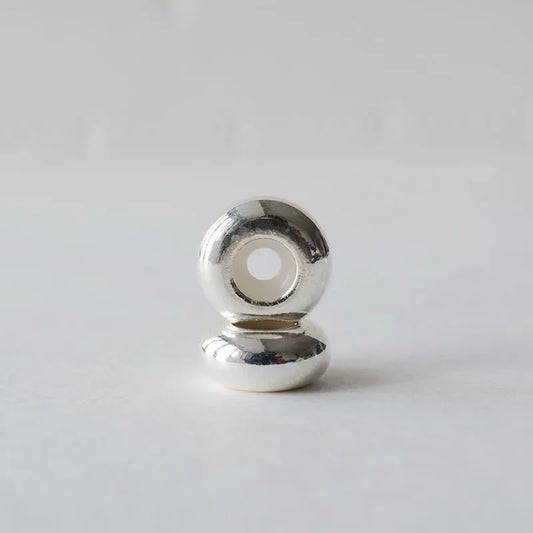 Solid 925 Sterling Silver Rubber Stopper Beads, Stopper Clip Beads Charms with Rubber inside fit Bracelets necklaces For Jewelry