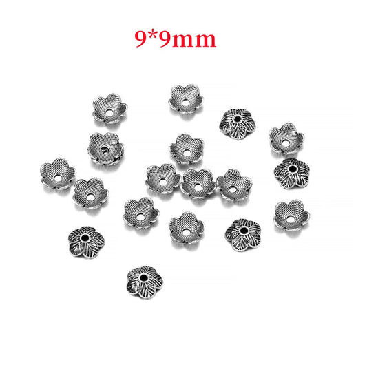 Capuchons de perles tore fleur 9 mm, 50 pièces