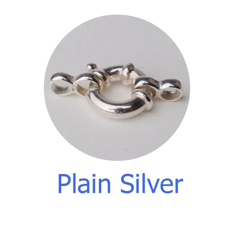 clasp,10mm 1-strand solid 925 sterling silver necklace clasps, springring nautical clasp with movable ring for necklace/bracelet