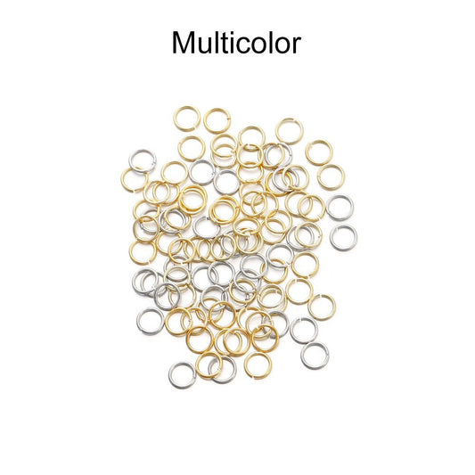 50 à 200 anneaux ouverts en cuivre et or 18 carats de 3 à 10 mm.
