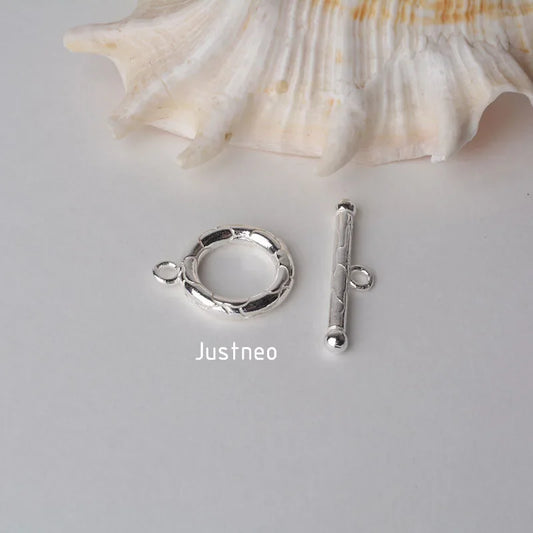 Solid 925 Sterling Silver Circle toggle clasp for jewelry making